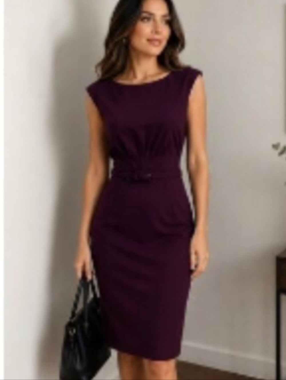 Antonio Melani 50s Inspired Belted Midi Sheath Dress
